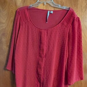 LC Lauren Conrad Women's Red Dotted Blouse